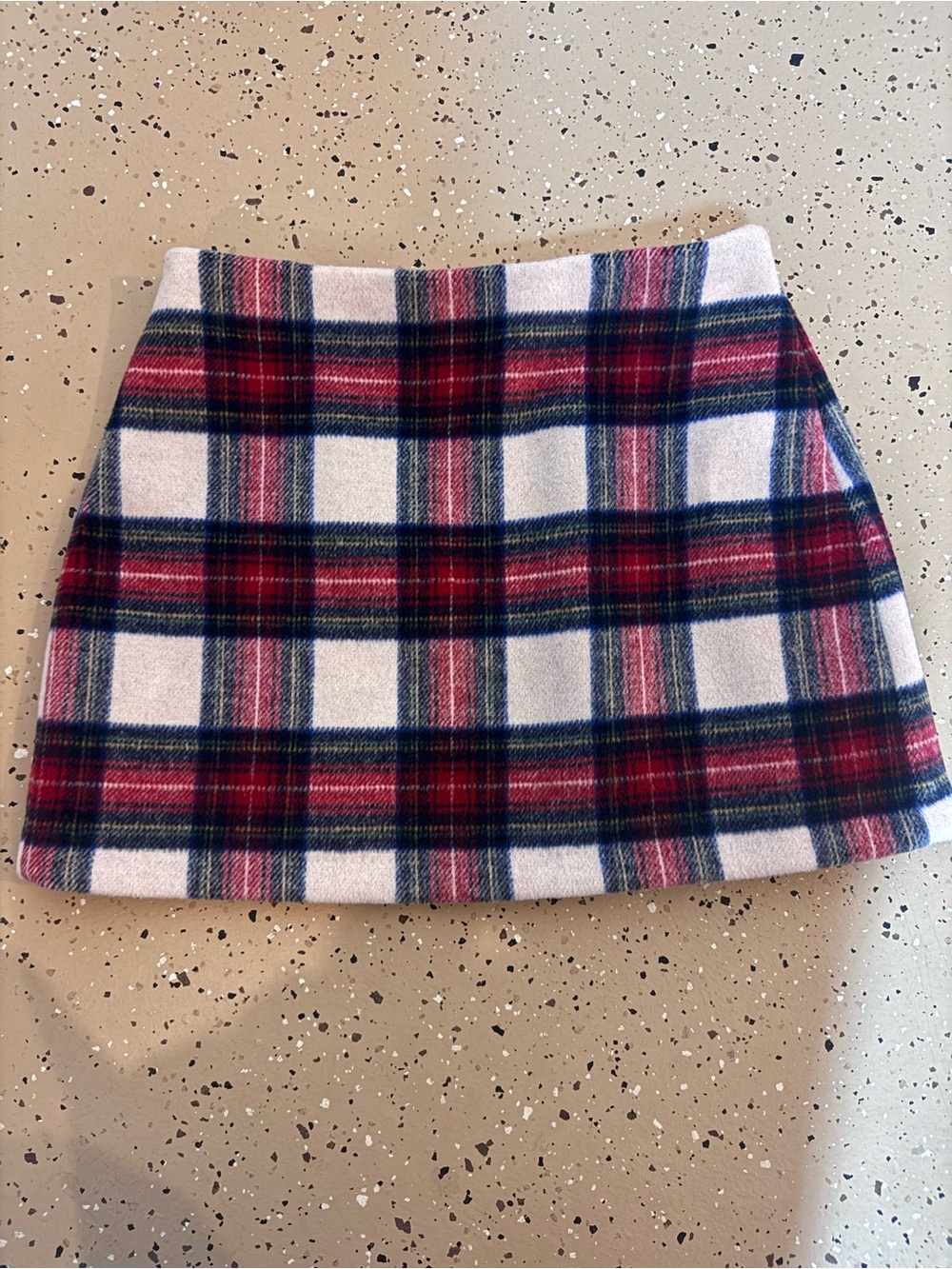Abercrombie & Fitch White, Red & Navy Plaid Mini Skort
